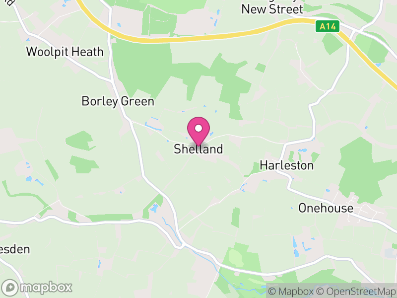Map of Shelland, Mid Suffolk