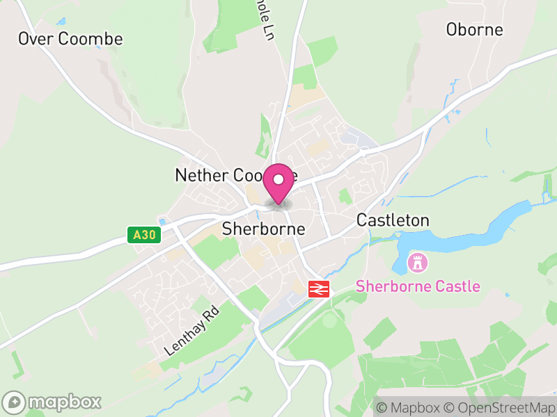 Map of Sherborne, Dorset