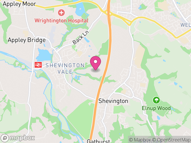 Map of Shevington, Wigan