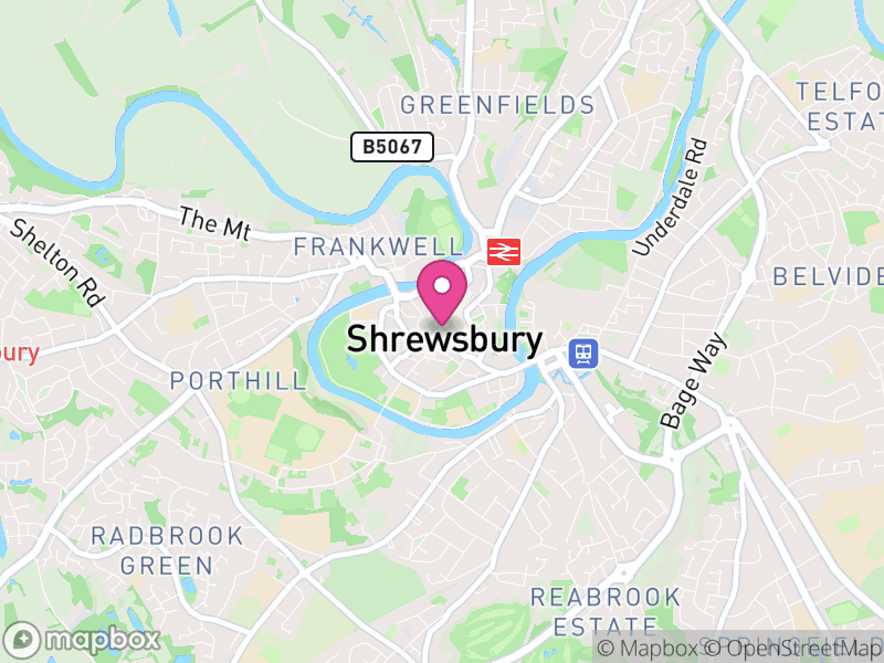 Map of Shrewsbury, England