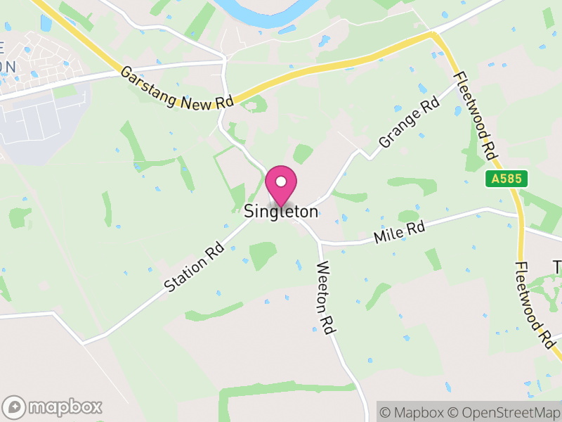 Map of Singleton, Fylde