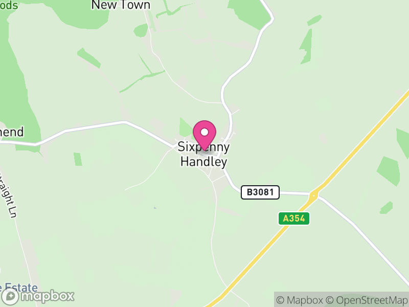 Map of Sixpenny Handley and Pentridge, Dorset