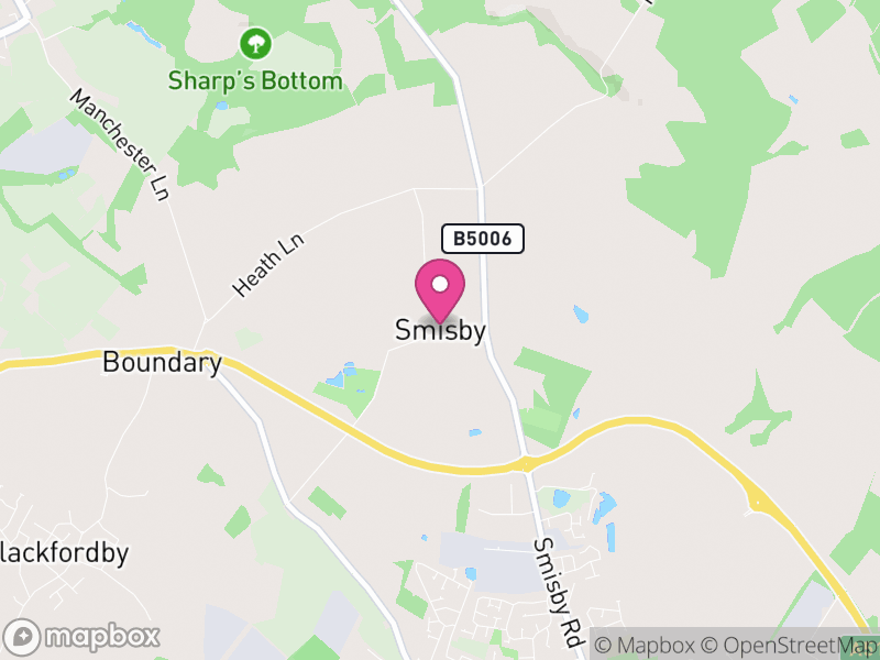 Map of Smisby, South Derbyshire