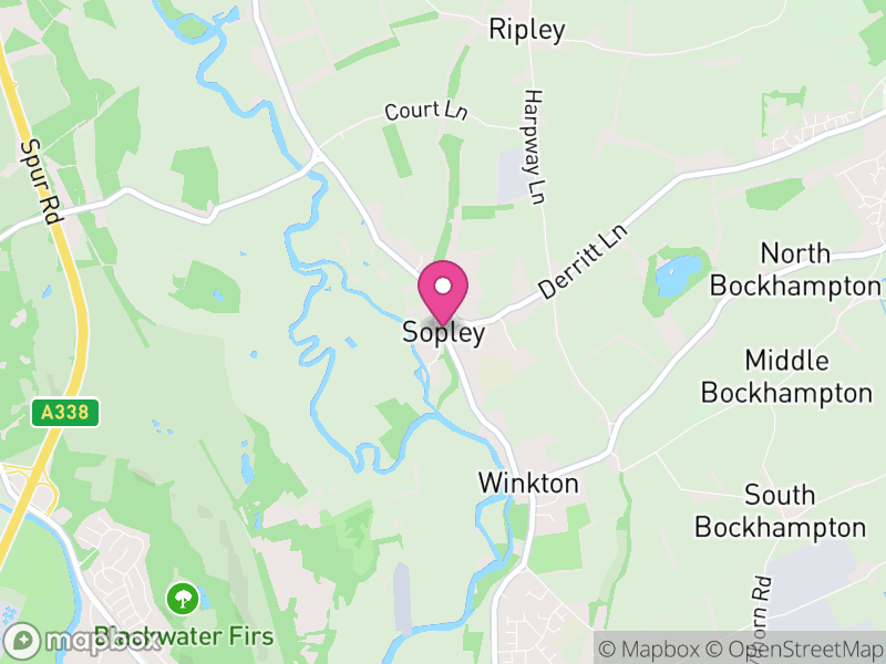 Map of Sopley, New Forest