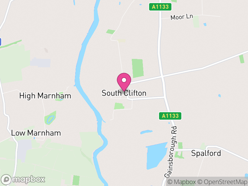 Map of South Clifton, Newark and Sherwood