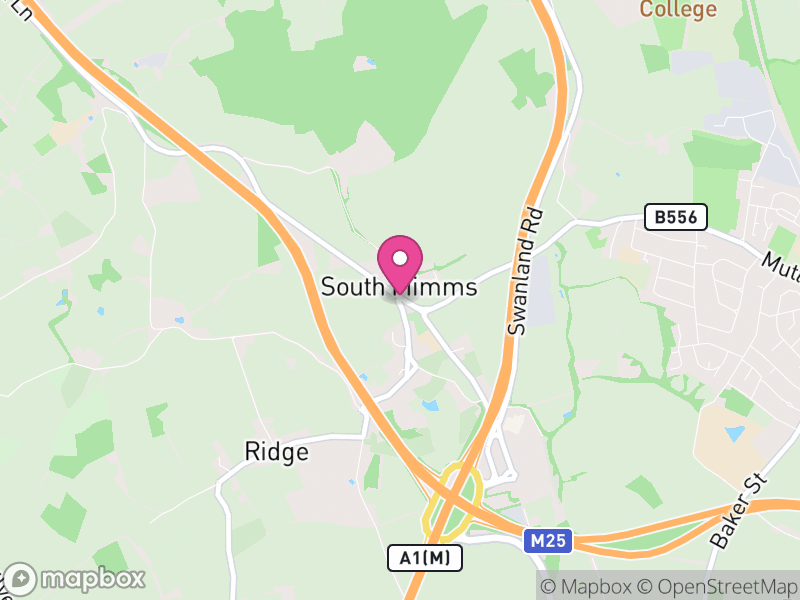 Map of South Mimms and Ridge, Hertsmere