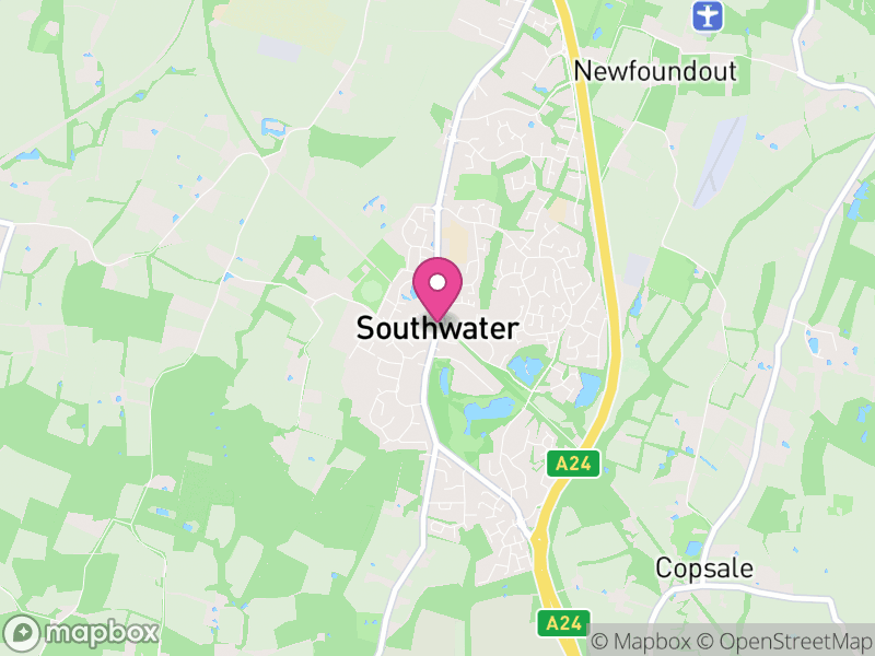 Map of Southwater, Horsham