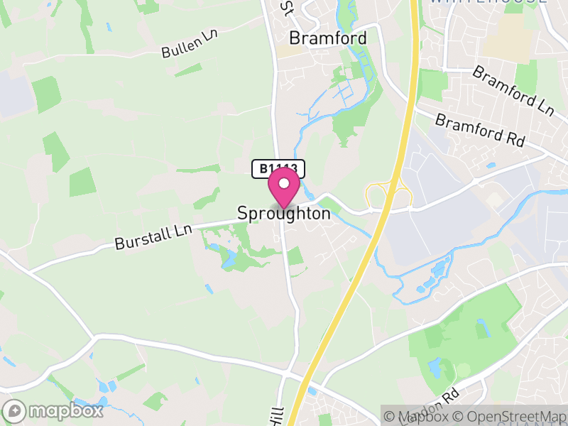 Map of Sproughton, Babergh