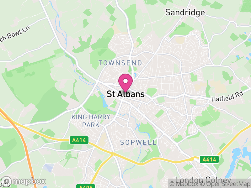 Map of St Albans, Hertfordshire