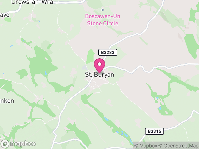 Map of St Buryan, Lamorna and Paul