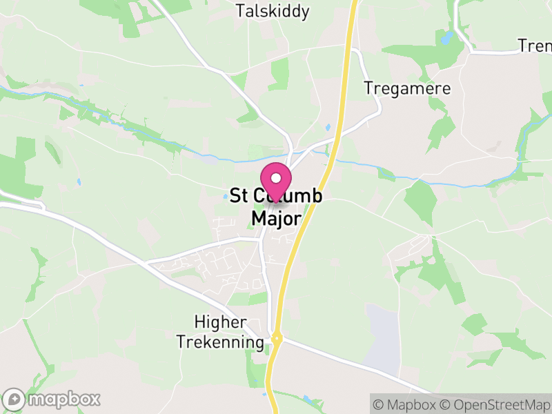 Map of St. Columb Major, Cornwall