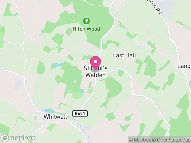 Map of St Paul's Walden, North Hertfordshire