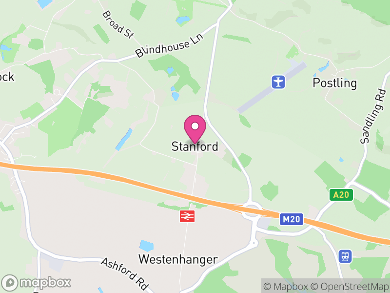 Map of Stanford, Folkestone and Hythe