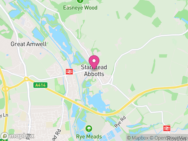 Map of Stanstead Abbots, East Hertfordshire