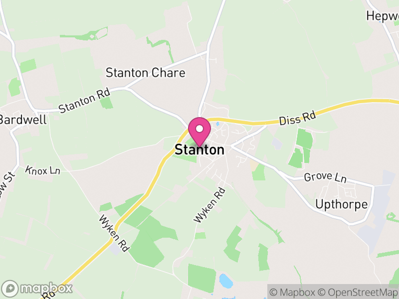 Map of Stanton, West Suffolk