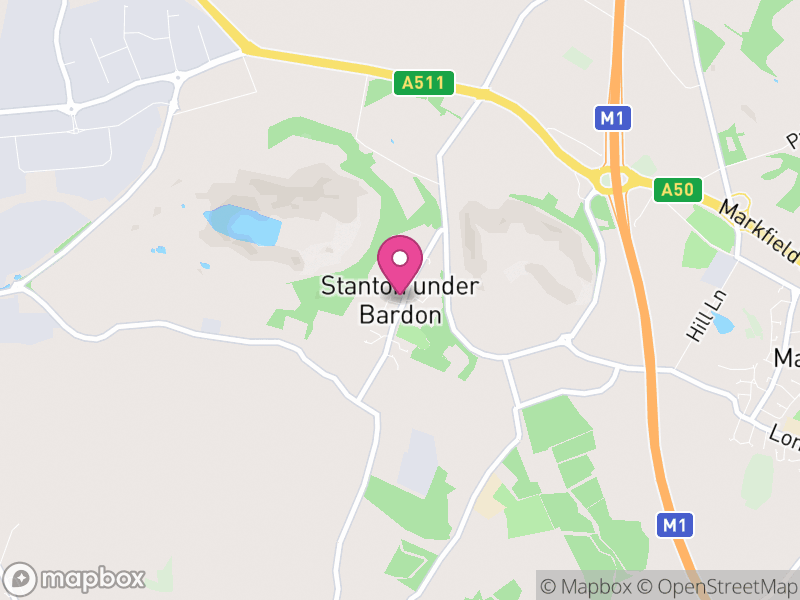 Map of Stanton-under-Bardon, Hinckley and Bosworth