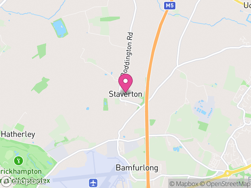 Map of Staverton, Tewkesbury