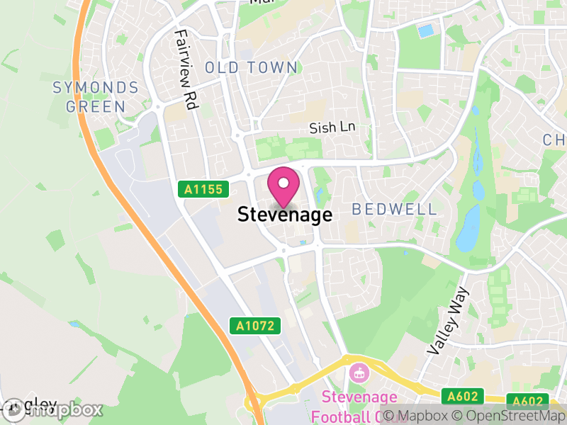 Map of Stevenage, Hertfordshire