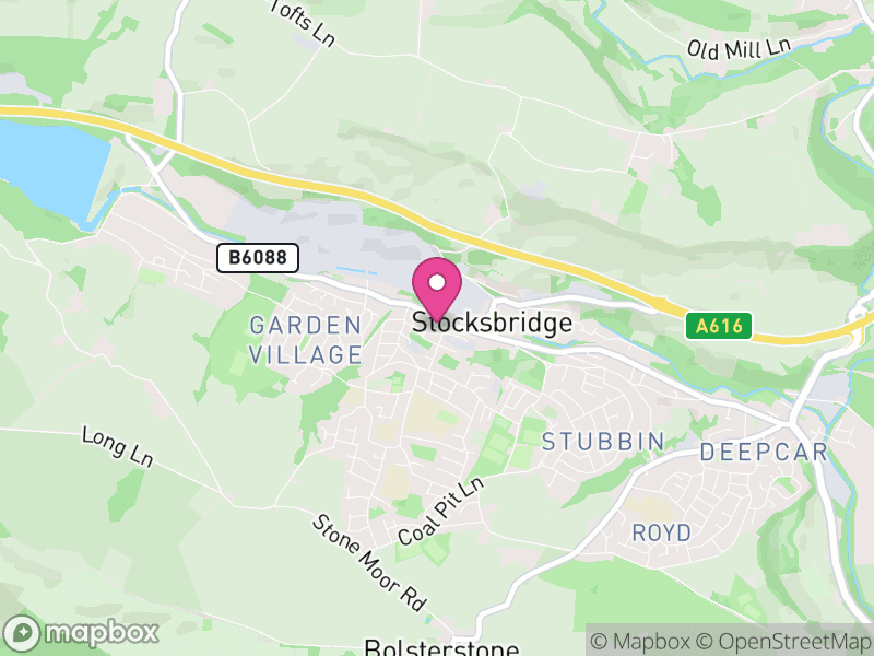 Map of Stocksbridge, Sheffield