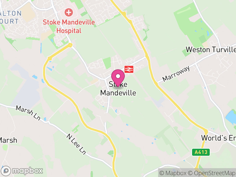 Map of Stoke Mandeville, Buckinghamshire