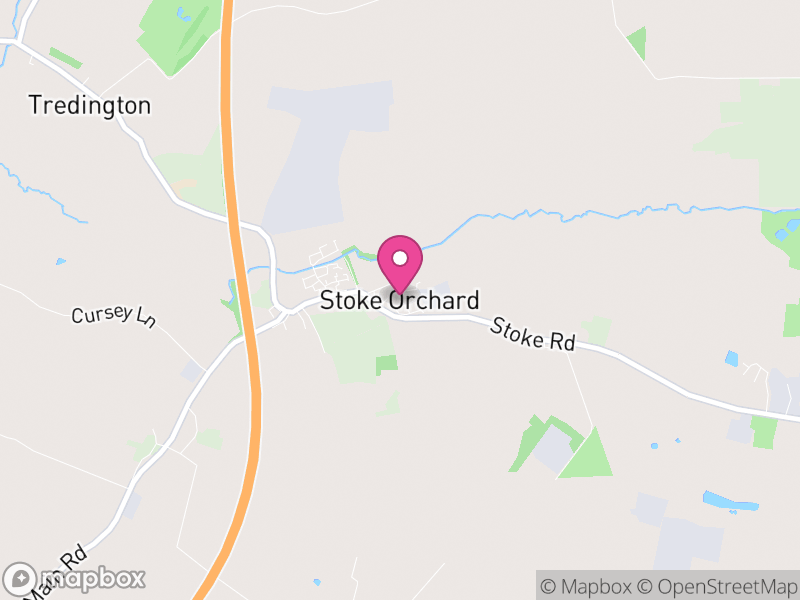 Map of Stoke Orchard, Tewkesbury