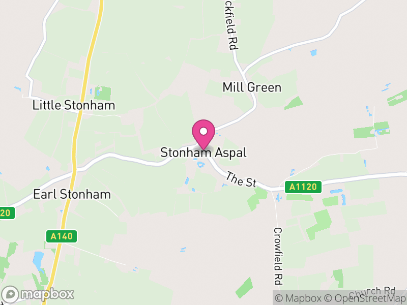 Map of Stonham Aspal, Mid Suffolk