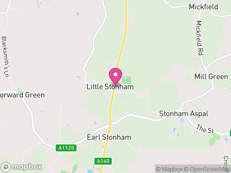 Map of Stonham Parva, Mid Suffolk