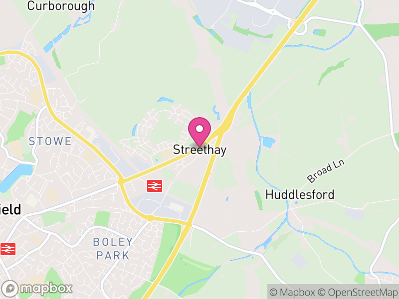 Map of Streethay, Lichfield