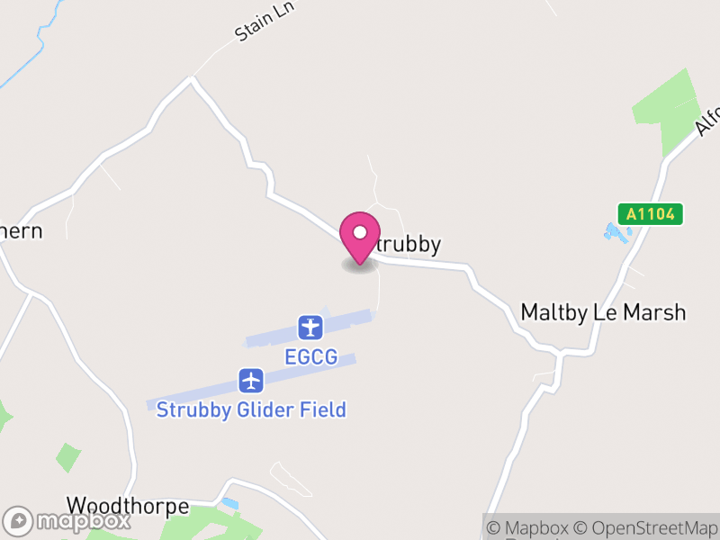 Map of Strubby with Woodthorpe, East Lindsey