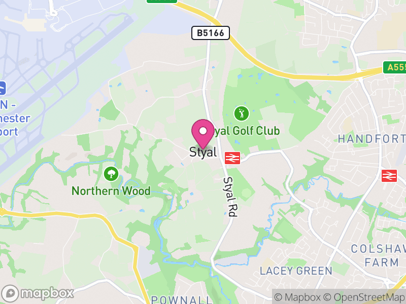 Map of Styal, Cheshire East