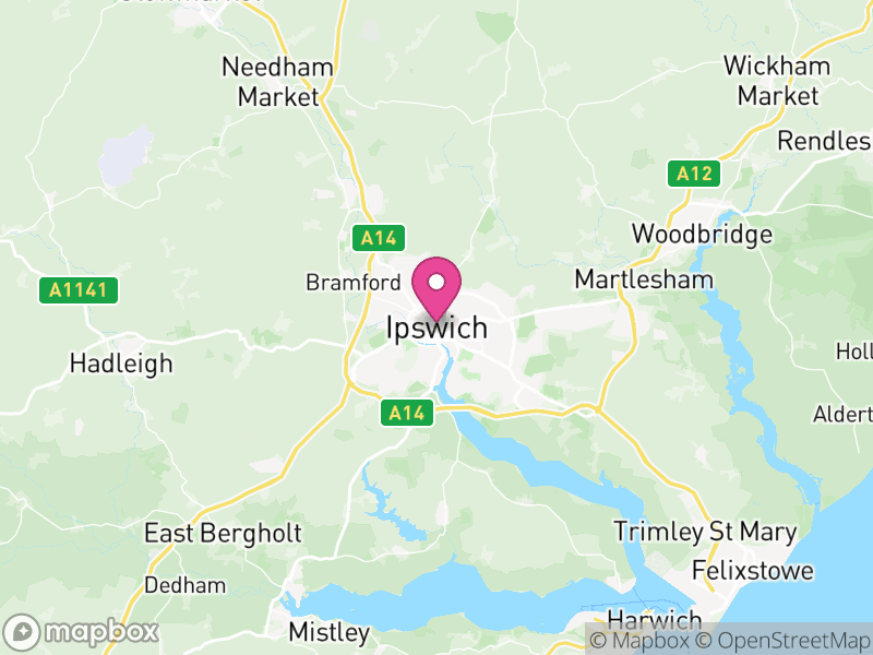 Map of Suffolk, England