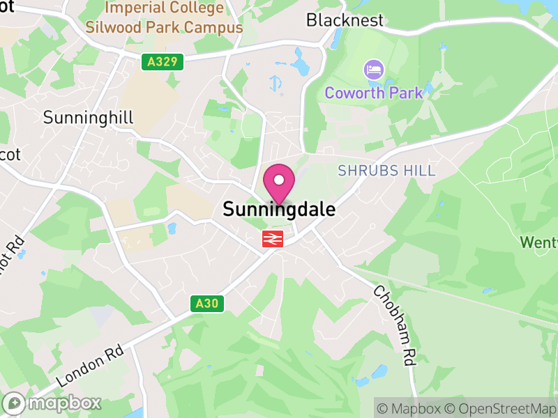 Map of Sunningdale, Windsor and Maidenhead
