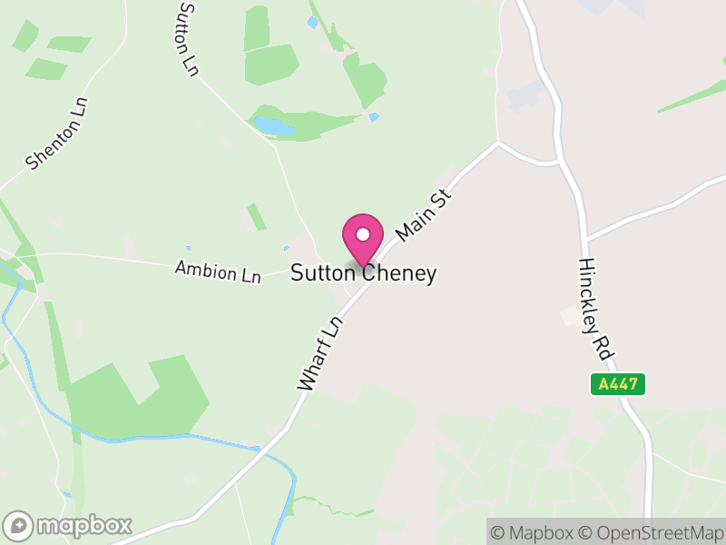 Map of Sutton Cheney, Hinckley and Bosworth