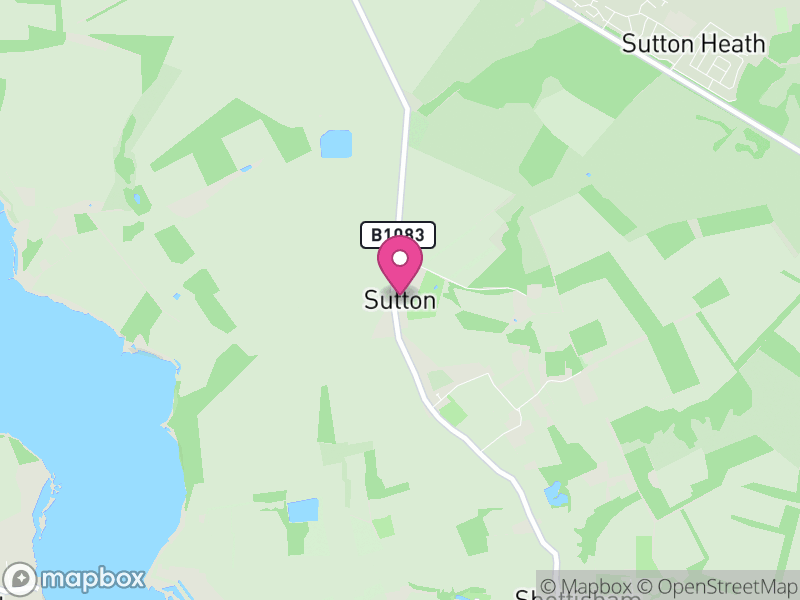 Map of Sutton, East Suffolk
