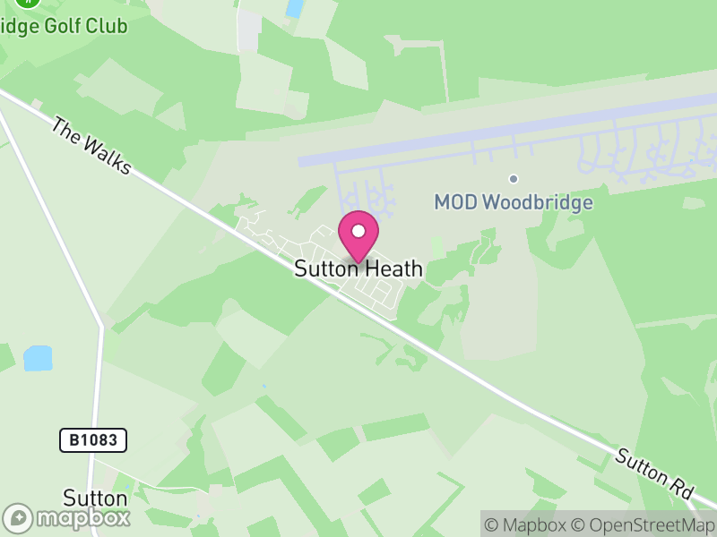 Map of Sutton Heath, East Suffolk