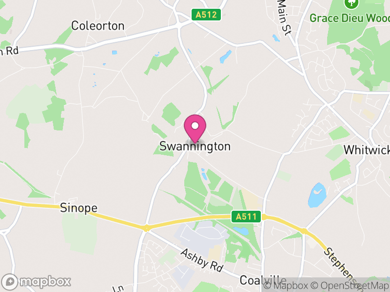Map of Swannington, North West Leicestershire