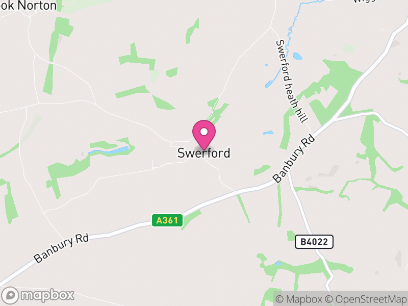 Map of Swerford, West Oxfordshire