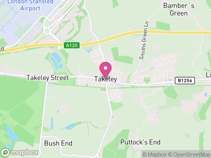 Map of Takeley, Uttlesford