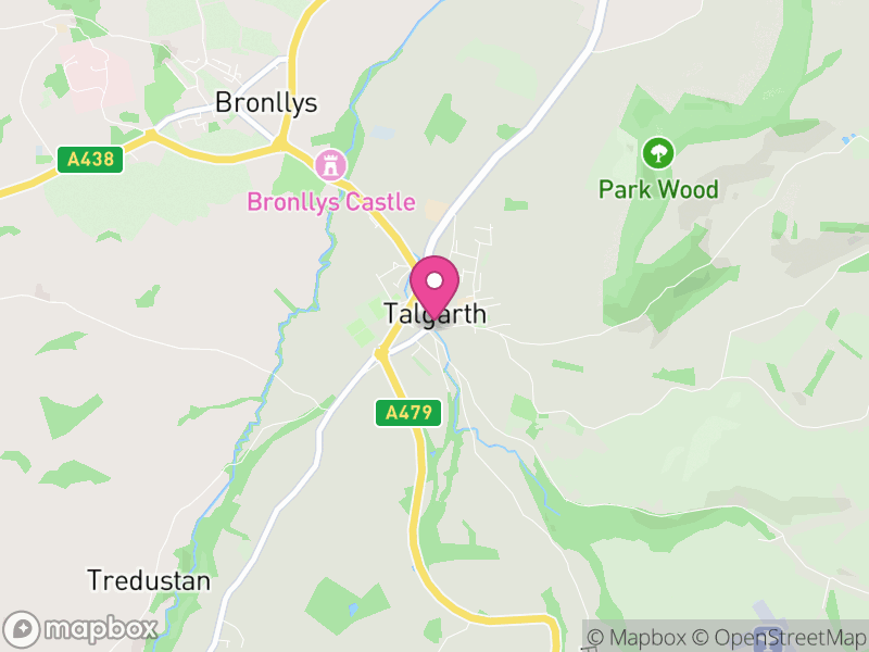 Map of Talgarth, Powys