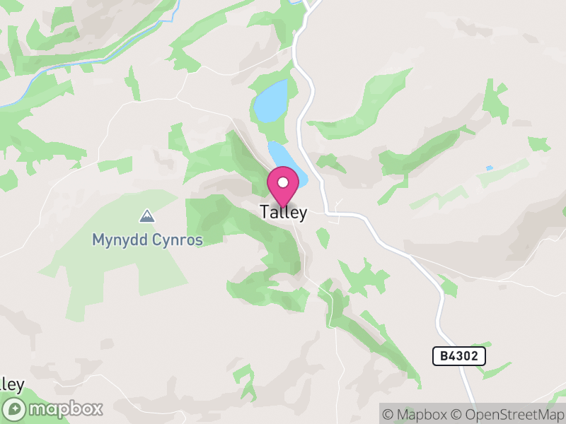 Map of Talley, Sir Gaerfyrddin / Carmarthenshire