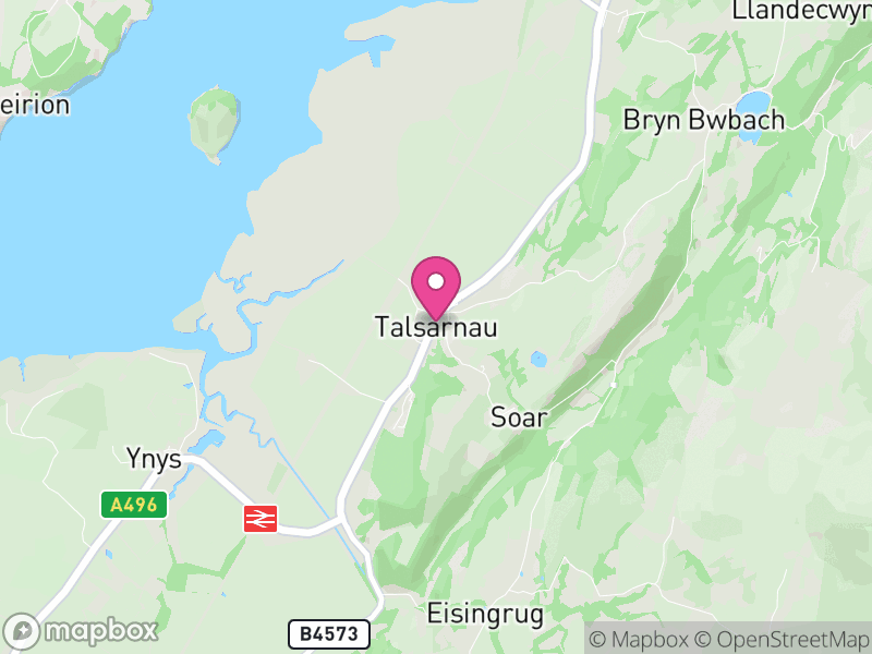 Map of Talsarnau, Gwynedd