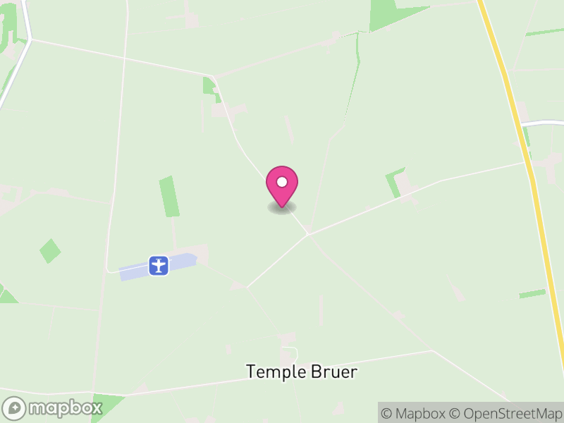 Map of Temple Bruer with Temple High Grange, North Kesteven