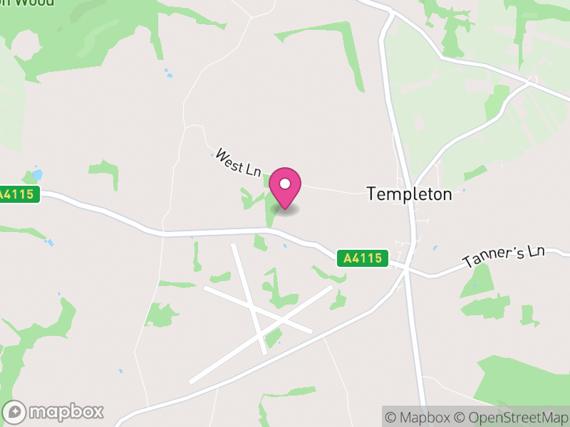 Map of Templeton, Pembrokeshire