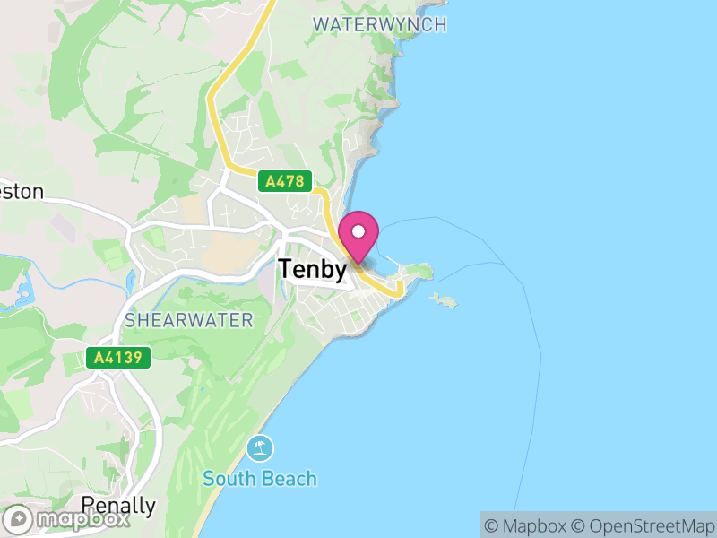 Map of Tenby, Pembrokeshire