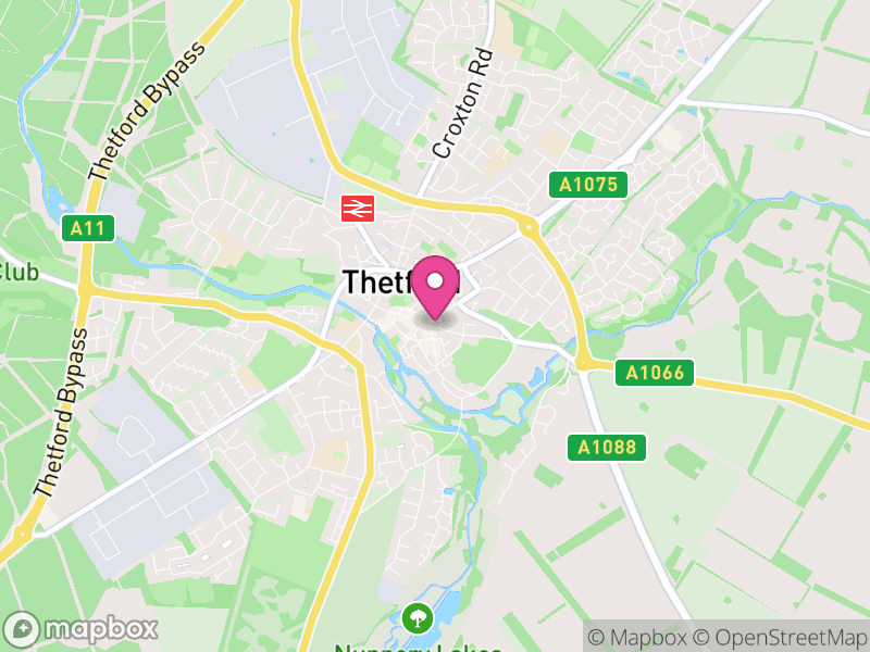 Map of Thetford, East Cambridgeshire