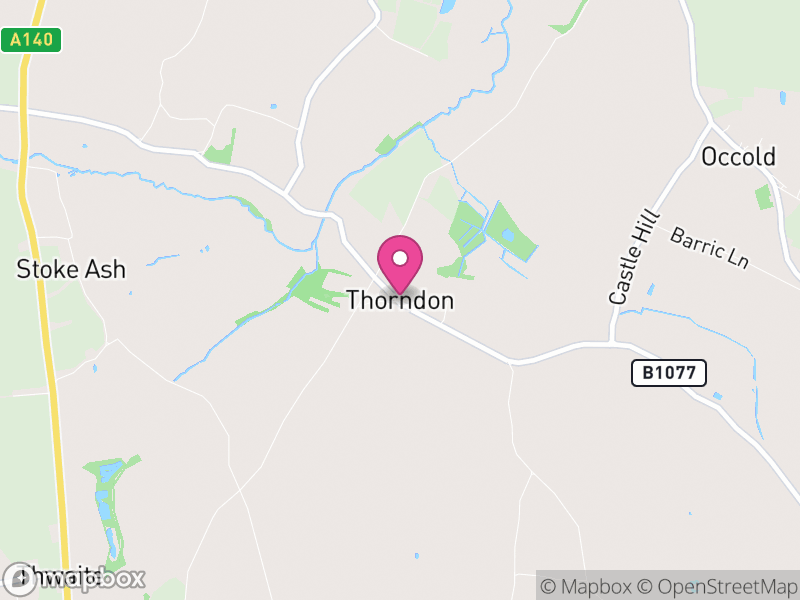 Map of Thorndon, Mid Suffolk