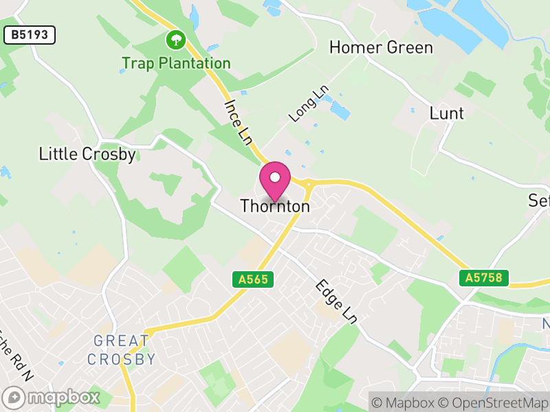 Map of Thornton, Sefton