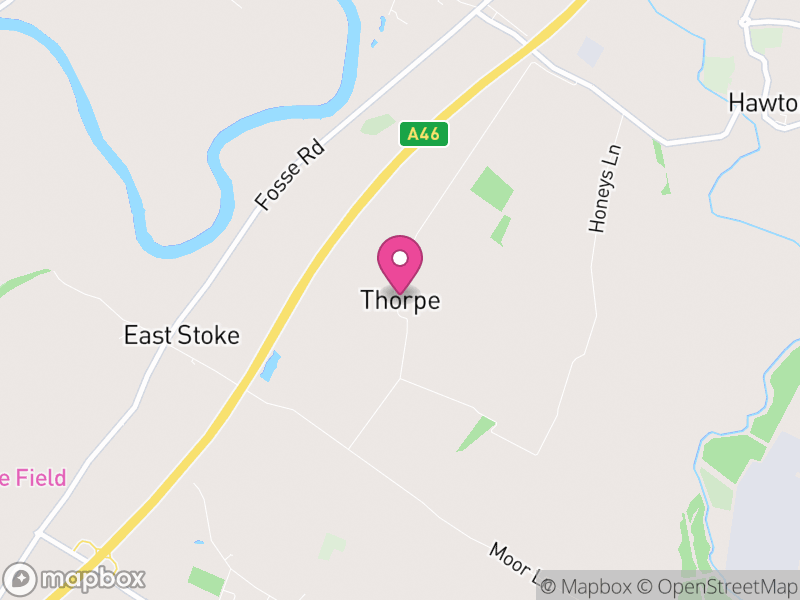 Map of Thorpe, Newark and Sherwood