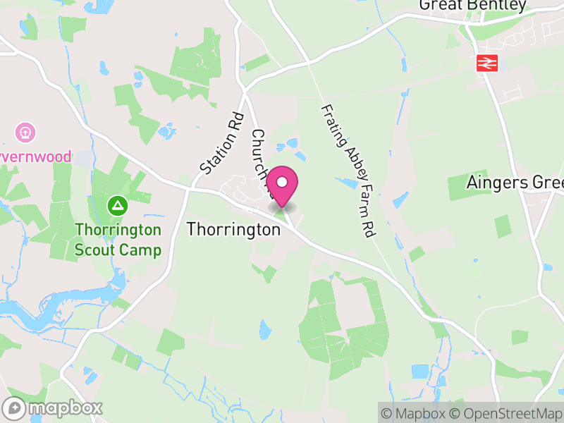 Map of Thorrington, Tendring