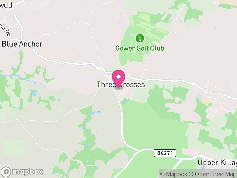 Map of Three Crosses, Swansea